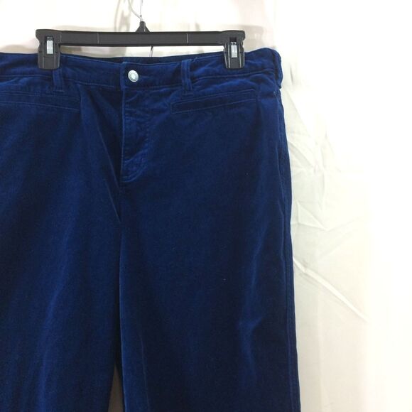 Lands’ End Women’s Velvet Pants High Rise Slim Fit Blue Size 16W - Picture 2 of 5